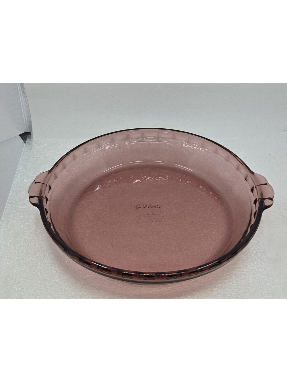 Vintage Pyrex Corning Ware Vision Fluted Cranberry #229 Deep Dish Pie Pan 10”